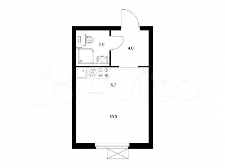 Квартира-студия, 24,2 м², 23/24 эт.