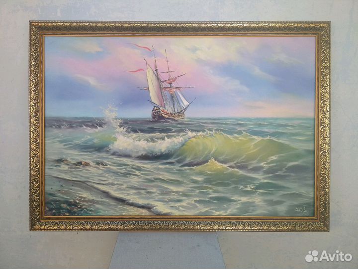 Морской пейзаж 60х90 холст масло