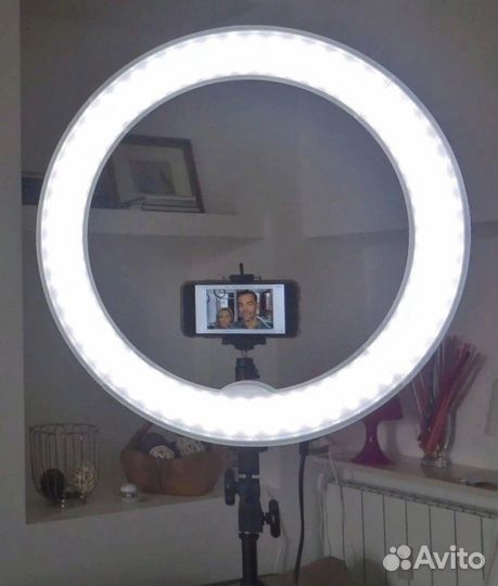 Световое селфи кольцо без штатива диаметр 36 смцве