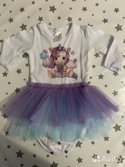 Боди платье с единорогом