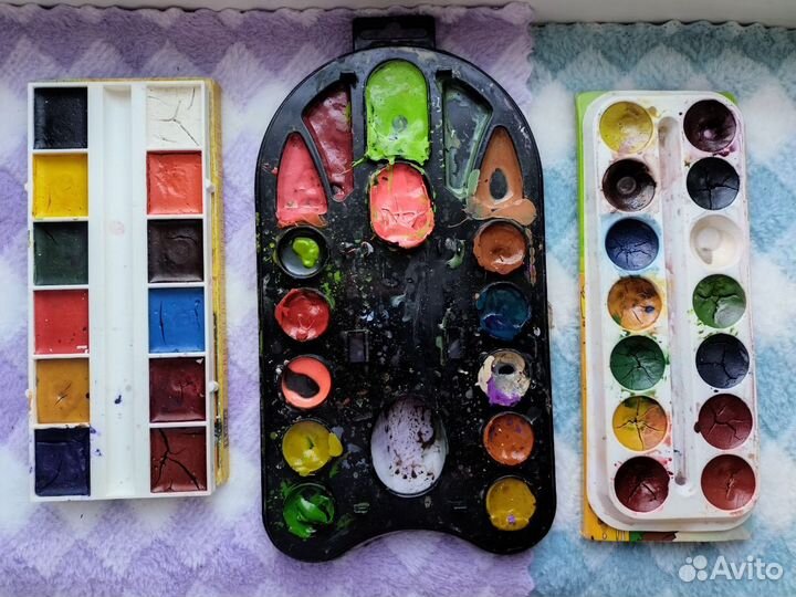 Акварельные краски медовые 3 набора пакетом