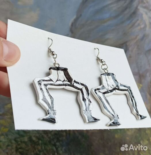 Серьги половинки Гоголя бсд ручной работы