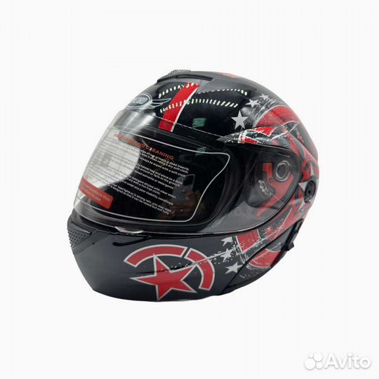 Мотошлем concord FL-103 черный/красный (трансформе