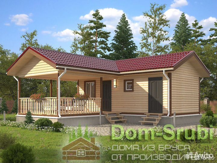 Карабаново-Хорошая надёжная Баня из бруса Б-41 8х9