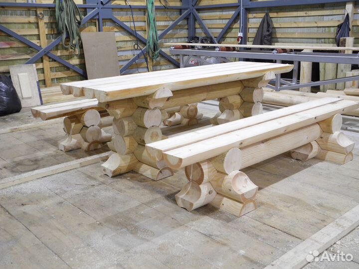 Сруб Садовой мебели из оцилиндрованного бревна