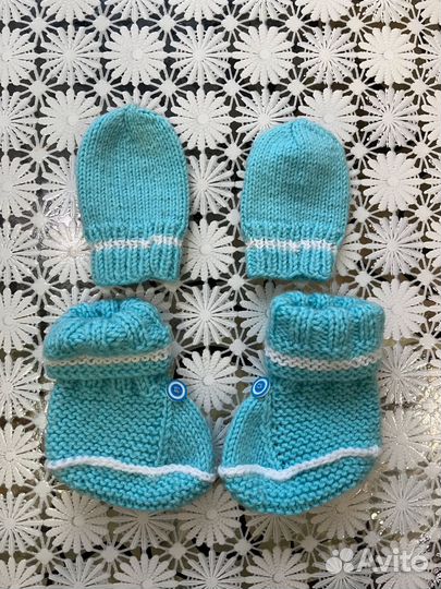 Набор для малыша пинетки, руковички