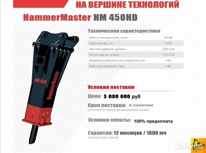 Молот на экскаватор Hammer HB 592