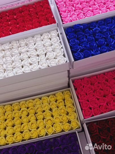 Мыльные розы 50 штук в коробке