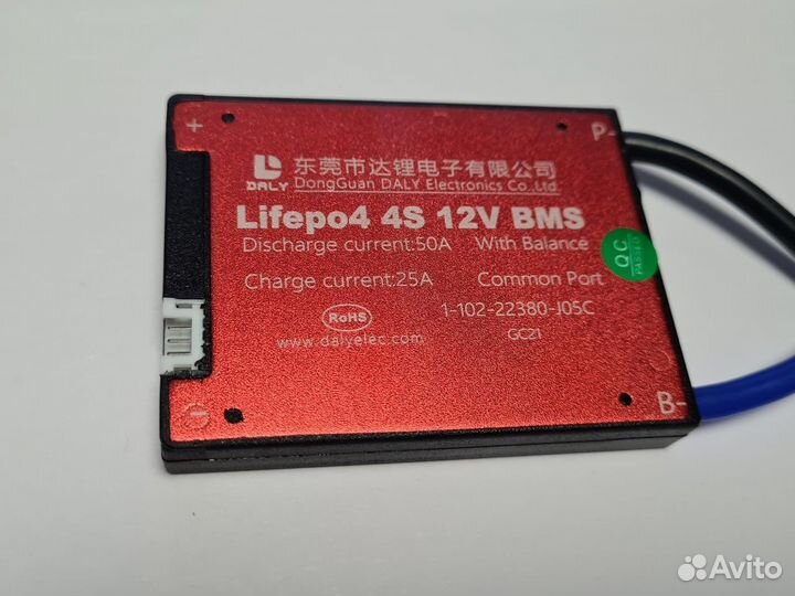 Плата контроля BMS lifepo4 4S 12V 50A