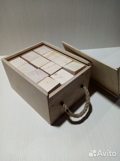 Набор деревянных кубиков 24 шт. в боксе