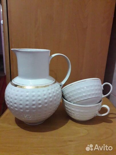 Кувшин с чашками фарфор СССР
