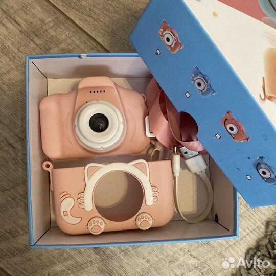 Детский фотоаппарат котик розовый