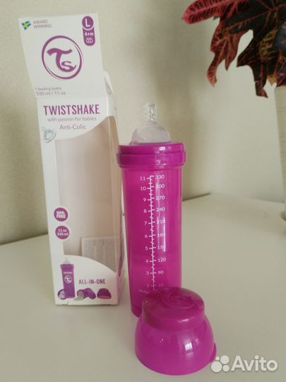 Детская антиколиковая бутылочка +4 мес, 330 мл