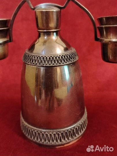 Мельхиоровый коньячный набор на 4 персоны