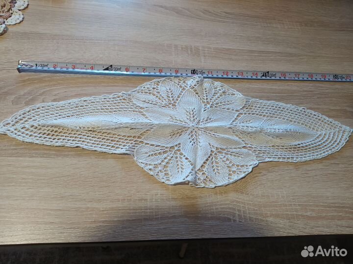 Винтаж СССР вязаные скатерть и салфетки