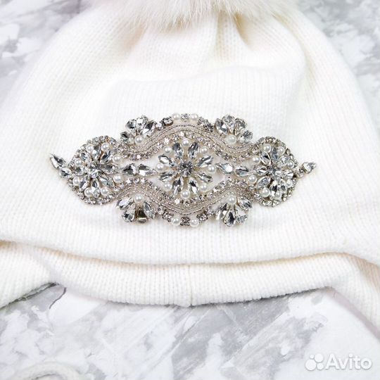 Зимний комплект шапочка и шарф 46-50 см