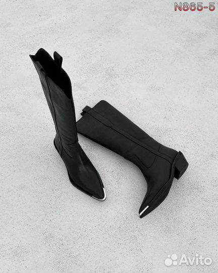 Казаки высокие натуральная кожа/ замша