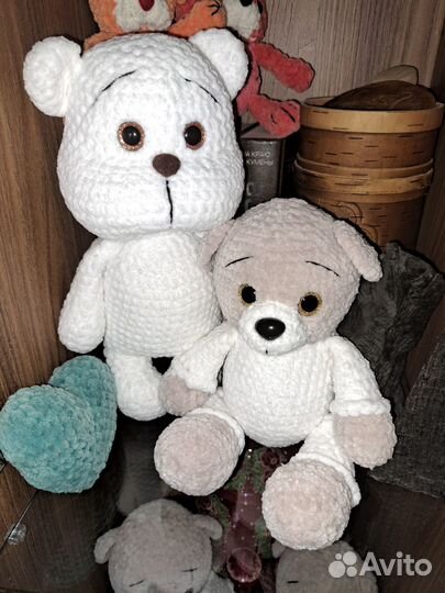 Плюшевые вязанные мишки