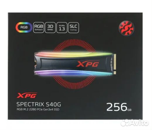 SSD adata XPG spectrix S40G 256Gb M.2 NVMe RGB