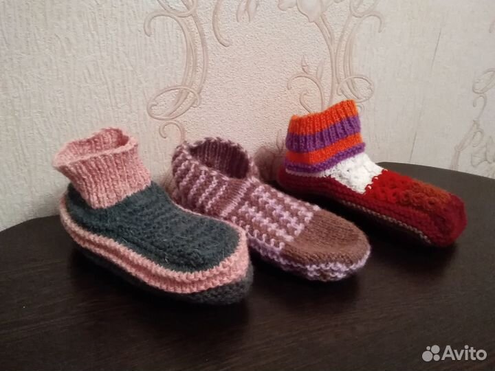 Вязаные тапочки, следки