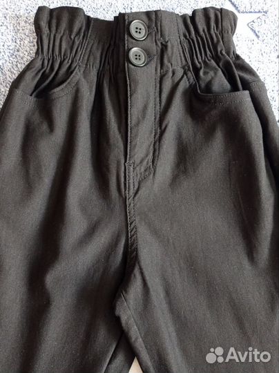 Черные стильные брюки для девочки 116