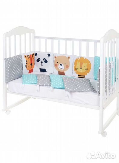 Бортики в кроватку 12 штук