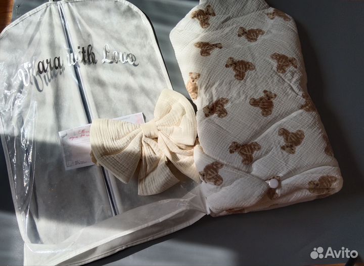 Конверт на выписку жатый муслин новый