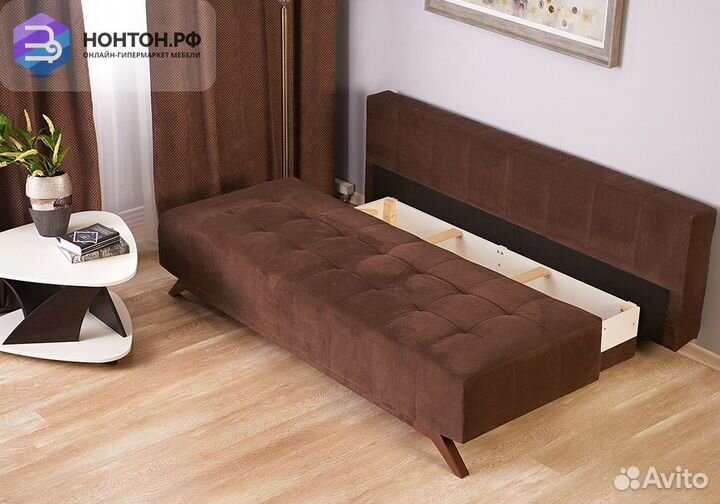 Диван еврокнижка Баден-Баден коричневый