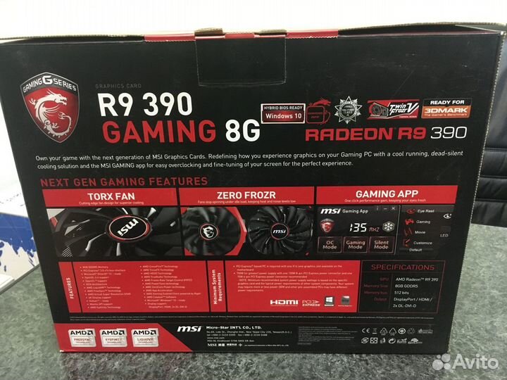 Видеокарта MSI Radeon R9 390 gaming 8G