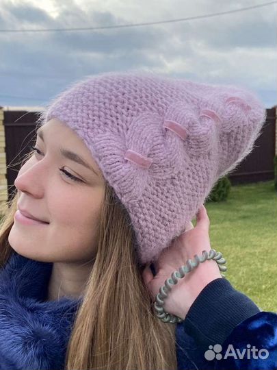 Шапка-бини из пуха норки