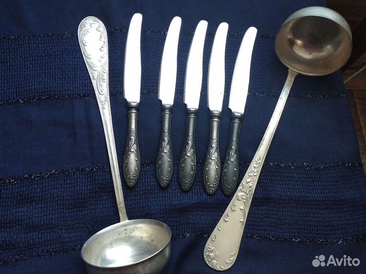 Мельхиор СССР Пламя,Дубок, Троянда, Фаберже