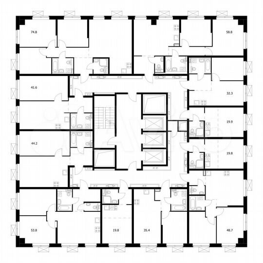 2-к. квартира, 58,8 м², 23/23 эт.