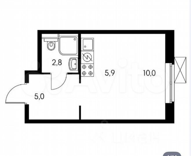 Квартира-студия, 23,4 м², 7/15 эт.