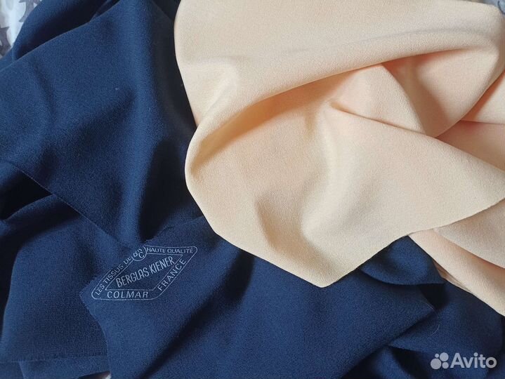 Отрез шерстяной ткани и бархат винтаж