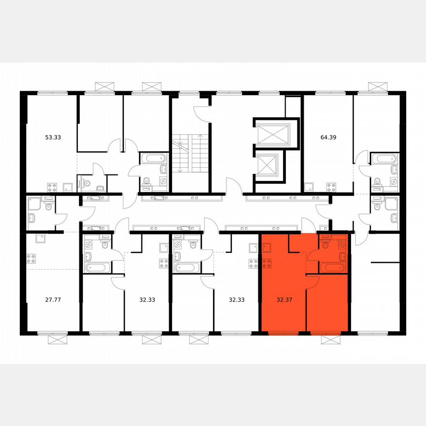 1-к. квартира, 32,4 м², 11/12 эт.