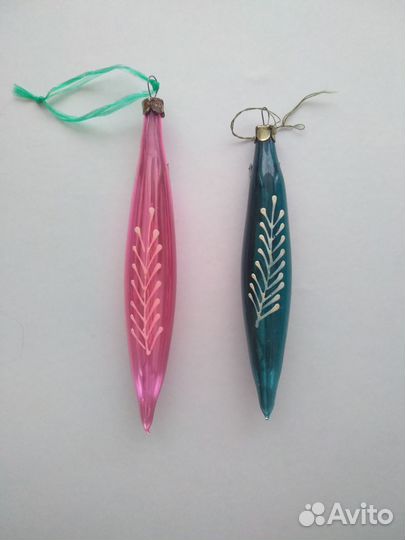 Ёлочные игрушки СССР стекло