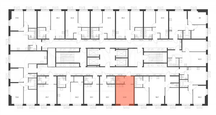 Квартира-студия, 23,8 м², 26/33 эт.
