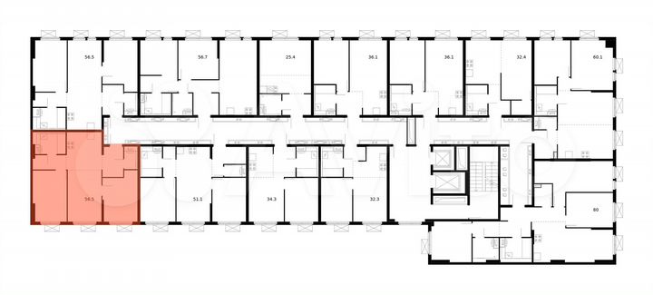 3-к. квартира, 56,5 м², 7/15 эт.