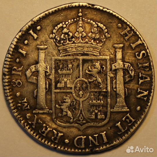 Монета. Мексика. 8 риалов 1813 год. Серебро