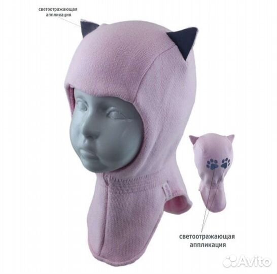 Шапка шлем для девочки 48 50