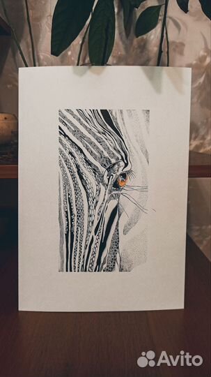 Постер для интерьера/ Графика животные/ картина