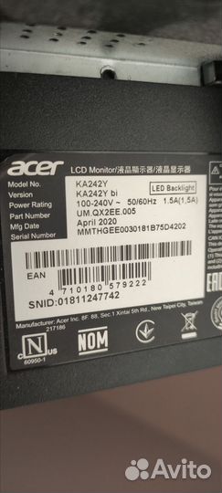 Монитор 24 дюйма Acer KA242Y
