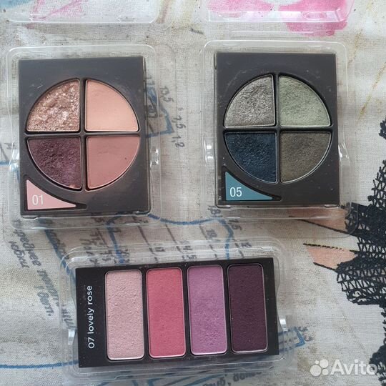 Палетки теней YSL, Guerlain, Clarins, Clinique