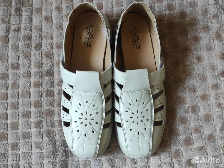 Туфли женские летние, 42р, натуральная кожа, б/у