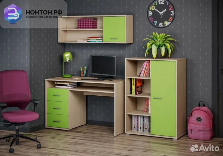 Уголок школьника Паскаль-4 дуб молочный / лайм