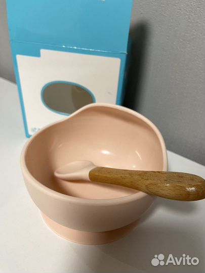 Набор силиконовой посуды для детей розовый