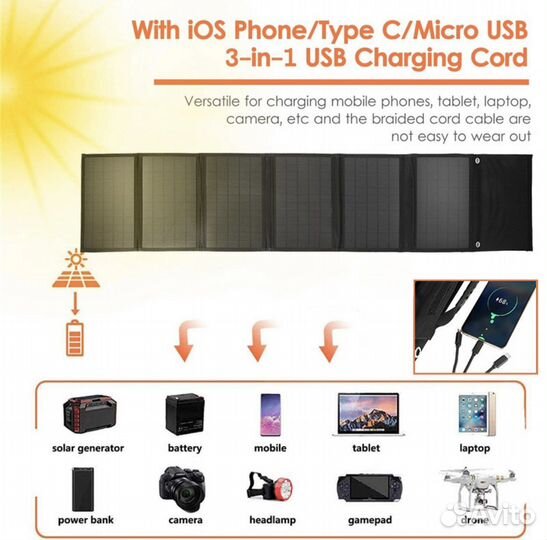 Портативная солнечная батарея 100 Ват