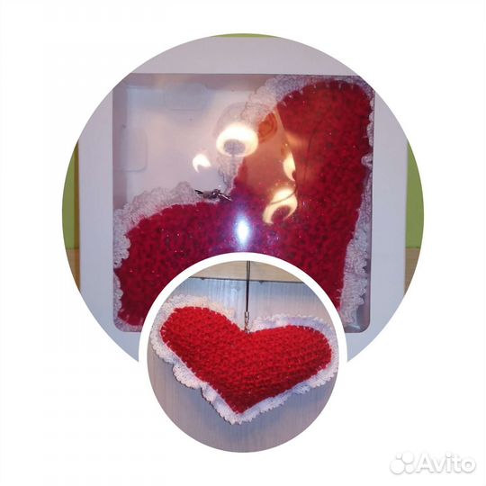 Брелок - подвеска Сердечко красное, валентинка