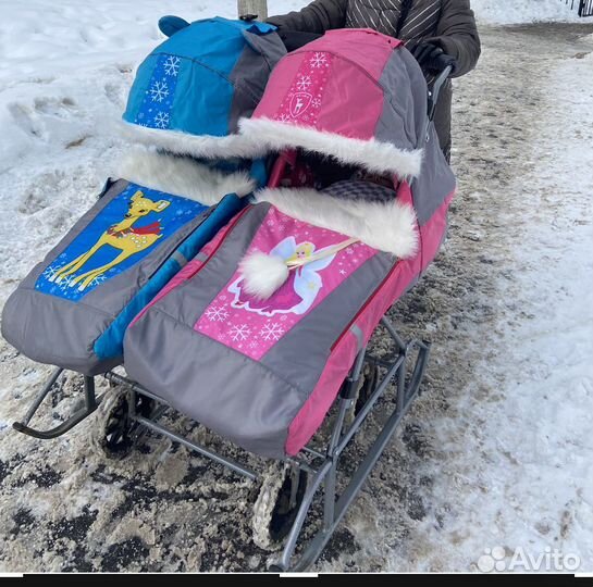 Санки коляска для двойни