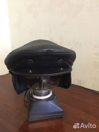 Кепка кожаная утепленнная